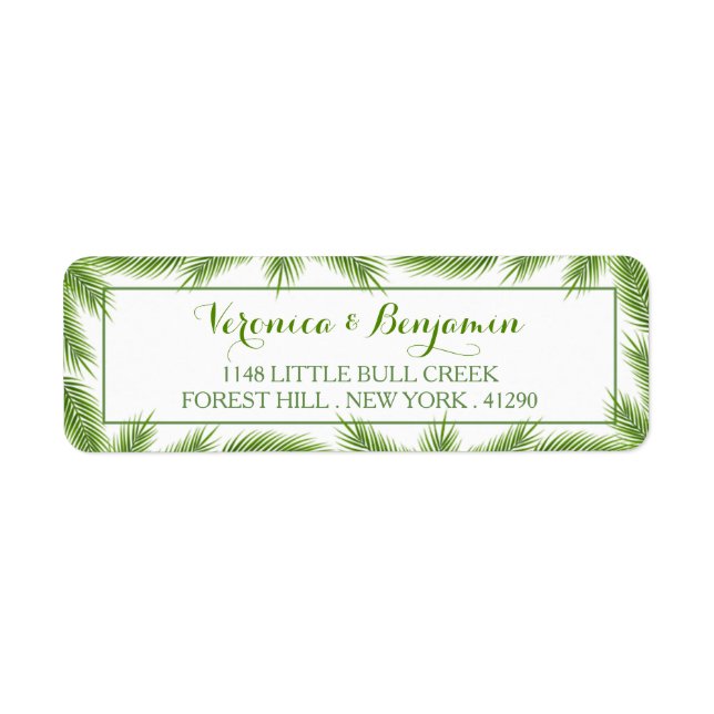 Palm Feuilles Tropical Beach Mariage (Devant)