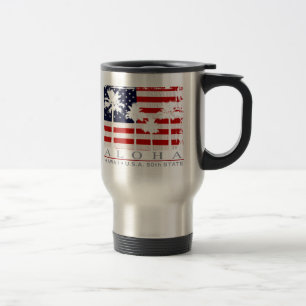 Palm Flag Hawaii 50th State Travel Mug