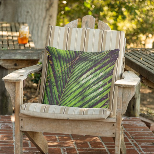 Palm Frond, Pine Needles and Shadows Throw Pillow (Chair)