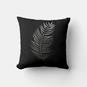 Palm Frond Silhouette Throw Pillow
