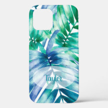 Palm Frond Tropical Pattern Personalized Name