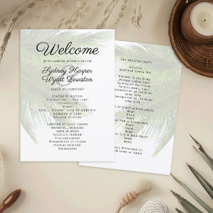 Palm Fronds Beach Wedding Ceremony Program