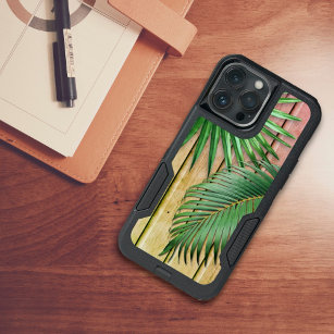 Palm Fronds Big Leaves Rustic Wood OtterBox Commuter iPhone 8 Plus/7 Plus Case