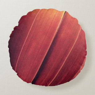 Palm Fronds in Rust and Gold Round Pillow