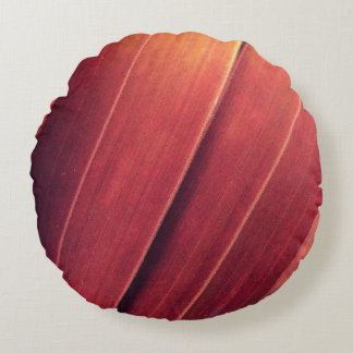 Palm Fronds in Rust and Gold Round Pillow
