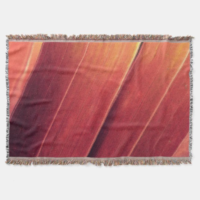 Palm Fronds in Rust and Gold Throw Blanket (Front)