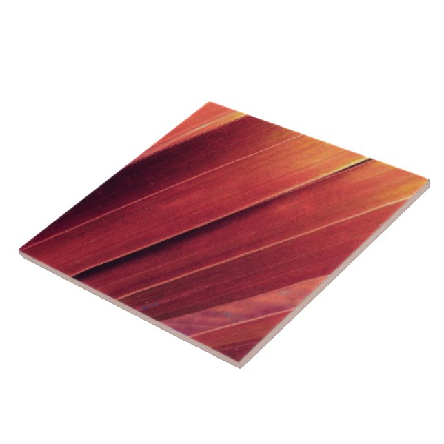 Palm Fronds in Rust and Gold Tile (Side)