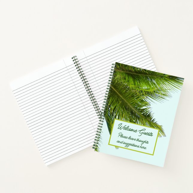 Palm Fronds Welcome Guests Rental  Notebook (Inside)