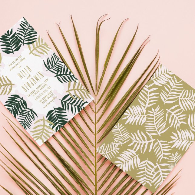 Palm Getaway Destination Mariage Invitation (Créateur téléchargé)