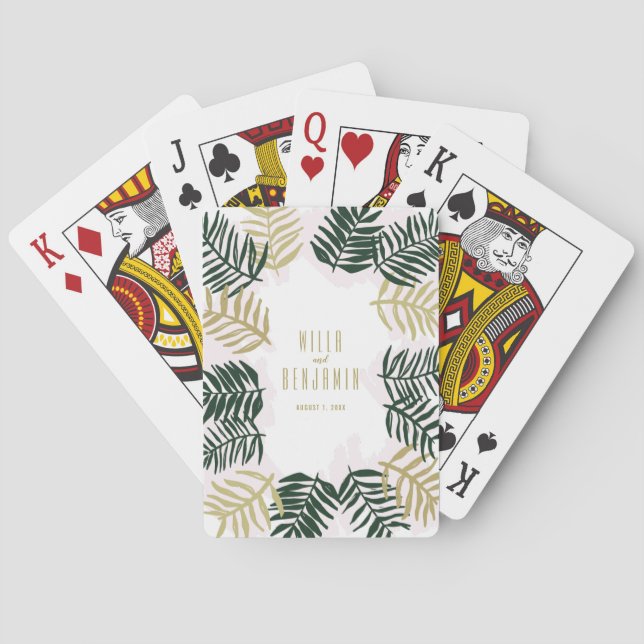 Palm Getaway Wedding Playing Cards (Back)