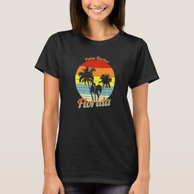 Palm Harbour Florida Retro Tropical Palm Trees Vac T-Shirt (Front)