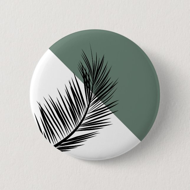 Palm leaf 2 inch round button (Front)