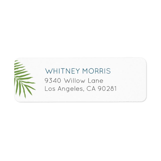 Palm Leaf Address Label (Front)