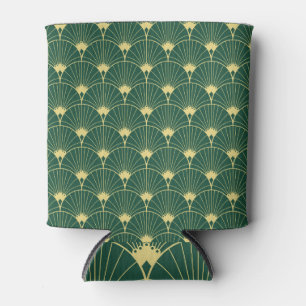 Palm leaf: art deco pattern. can cooler