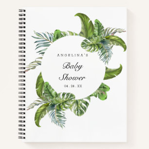 Palm Leaf Baby Shower Gift List Notebook