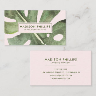 Palm Leaf Beach Vacation Rental Property Realtor Business Card