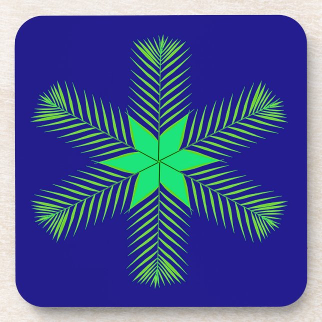 Palm Leaf Christmas Coaster (Front)