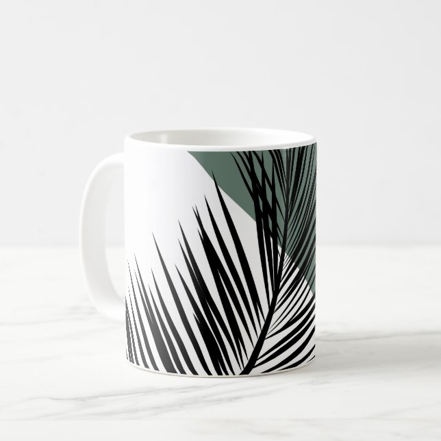 Palm leaf coffee mug (Front Left)