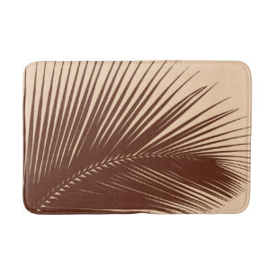 Palm leaf - Dark brown and tan Bath Mat