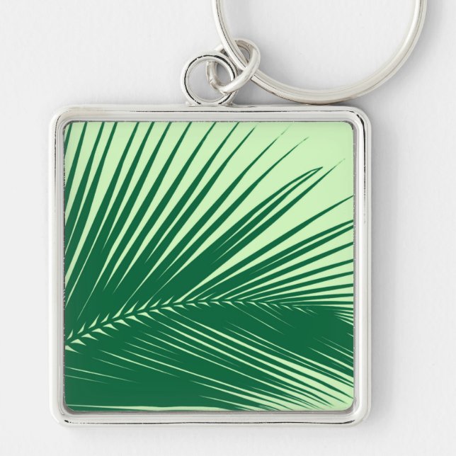 Palm leaf - emerald and lime green keychain (Front)