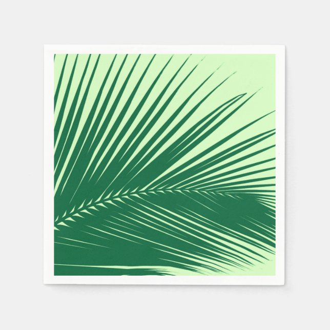 Palm leaf - emerald and lime green napkin (Front)