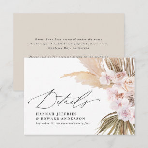 Palm leaf floral natural modern rustic wedding RSV RSVP Card