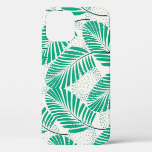 Palm Leaf Floral: White Vintage iPhone 12 Case