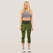 Palm Leaf Green High Waisted Capris