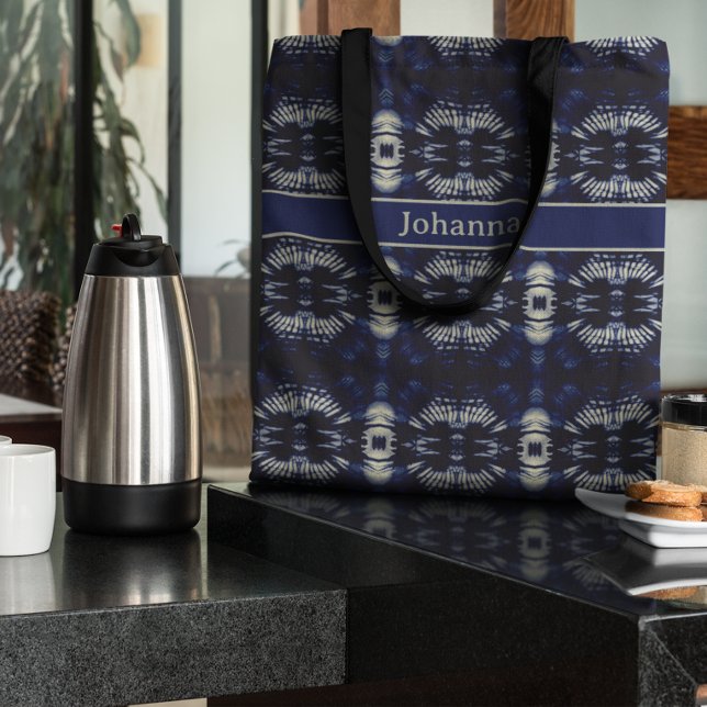 Palm Leaf in Delft Blue, customizable  Tote Bag (Creator Uploaded)