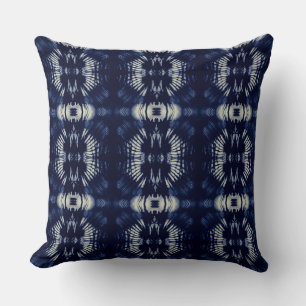 Palm Leaf in Delft Blue  Throw Pillow