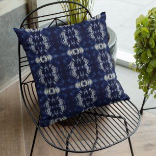 Palm Leaf in Delft Blue  Throw Pillow
