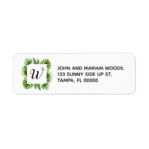 Palm Leaf Initial Return Address Labels