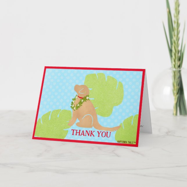 Palm Leaf Island Golden Retriever Merci Cartes (Devant)