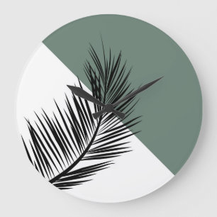 Palm leaf large clock