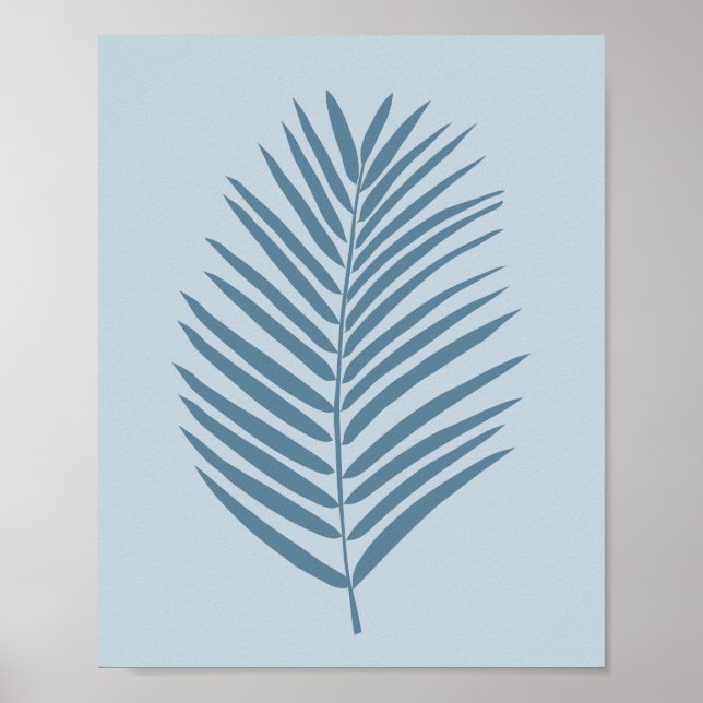 Palm Leaf Light Blue Poster (Front)