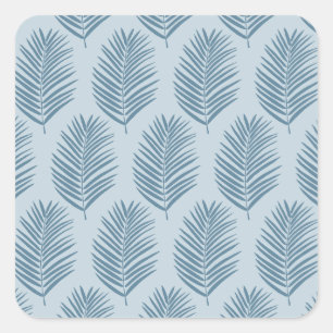 Palm Leaf Light Blue Square Sticker