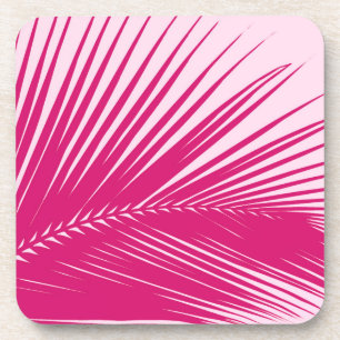 Palm leaf - magenta pink coaster