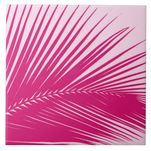 Palm leaf - magenta pink tile