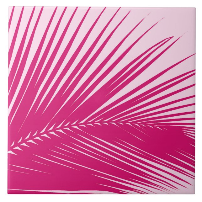 Palm leaf - magenta pink tile (Front)