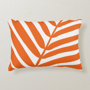 Palm Leaf Orange Accent Pillow