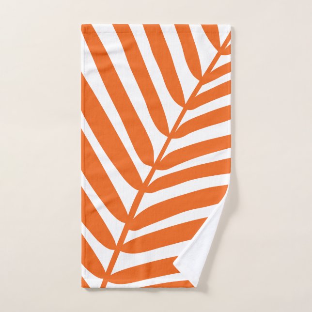 Palm Leaf Orange Bath Towel Set (Hand Towel)