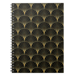 Palm leaf pattern on black background - Abstract g Notebook