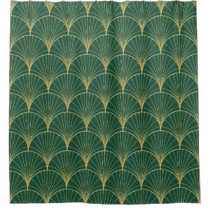 Palm leaf pattern on green background - art deco s
