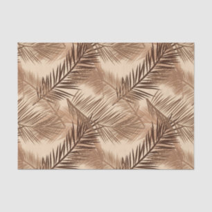 Palm Leaf Print, Dark Brown, Tan and Beige Tissue Paper