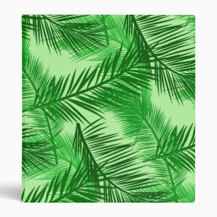 Palm Leaf Print, Emerald and Light Lime Green  Binder