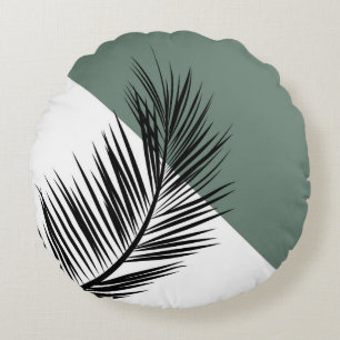 Palm leaf round pillow