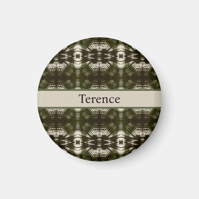 Palm Leaf Shadow Army Green, customizable    Magnet (Front)