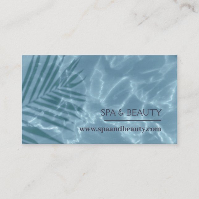 Palm Leaf Spa Pool Ripples Business Card (Front)