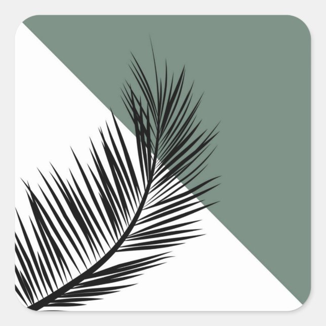 Palm leaf square sticker (Front)