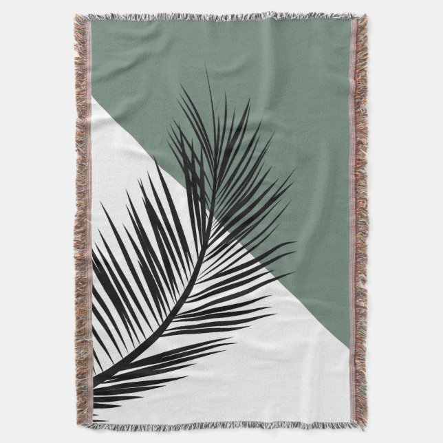 Palm leaf throw blanket (Front Vertical)
